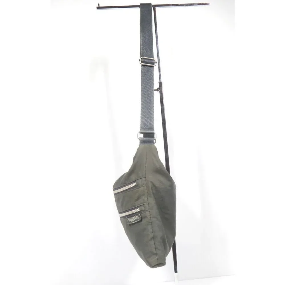 Baggallini Three Zip Crossbody Shoulder Bag Grey Organizer Small